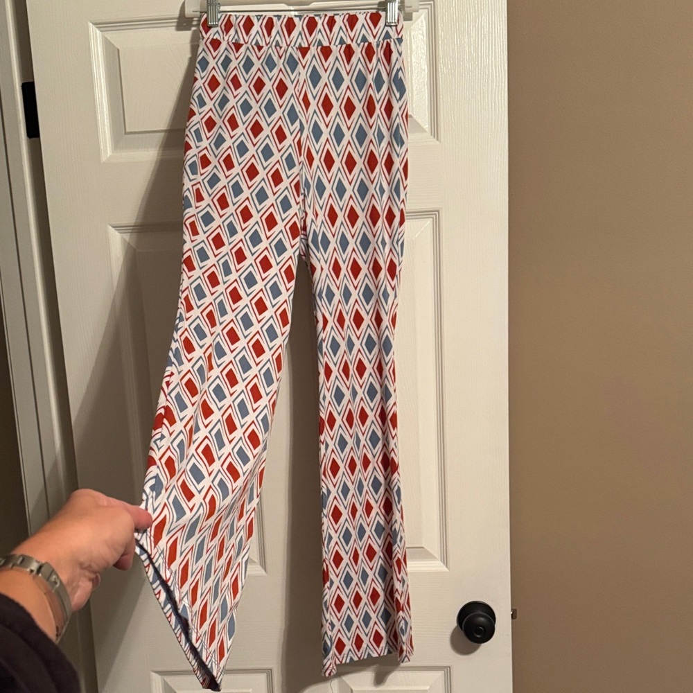 Geometric Patterned Boot Cut Pants - Picture 2 of 3